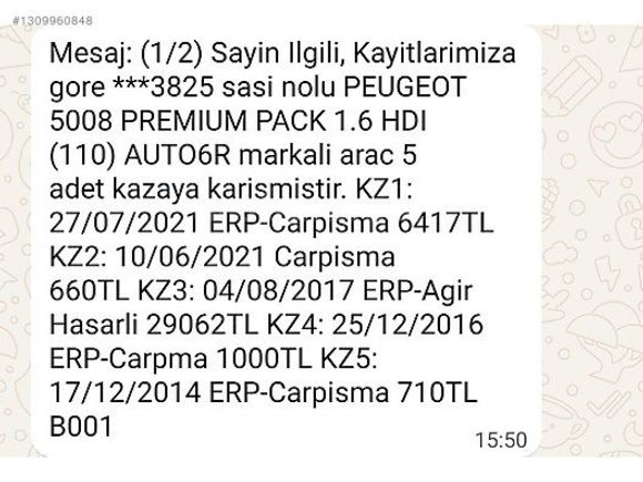 2010 Model Peugeot 5008 Cam tavanlı