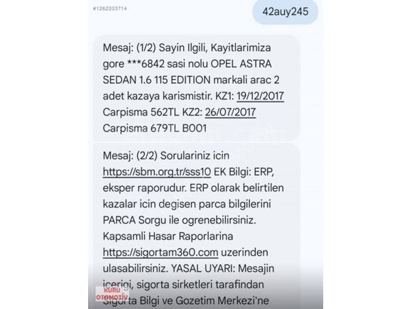 KURU OTOMOTİV DEN 2016 ASTRA 1.6 EDİTİON PLUS 126.000 KM LPG Lİ