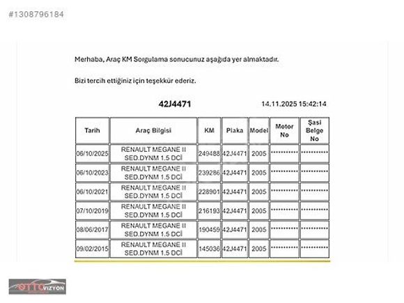 OTTOvizyon'dan/2005 MEGANE/1.5dcı/250 BİN KM/TAVAN-BAGAJ BOYASIZ