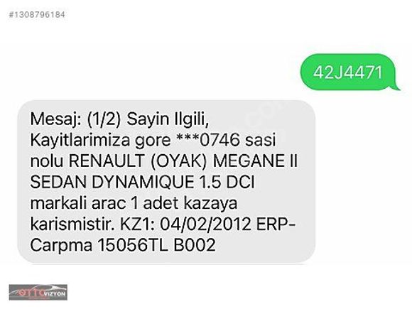 OTTOvizyon'dan/2005 MEGANE/1.5dcı/250 BİN KM/TAVAN-BAGAJ BOYASIZ