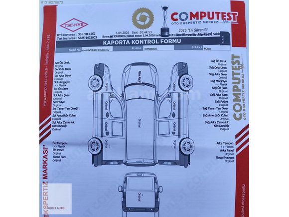 2022 FORD COURİER 1.5 TDCİ TİTANİUM PLUS 14000 KM BOYASIZ MAKYAJ
