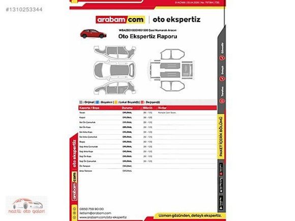 2015 İLKEL BMW 216d YETKİLİ SERVİS BKMLI SUNROOF 65binKM BOYASIZ