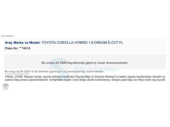 Galeriden Toyota Corolla 1.8 Hybrid Dream 2023 Model Sakarya