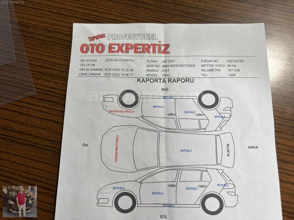 1998 1.4 LPG'Lİ ORİJİNAL TİPO 168.000 KM