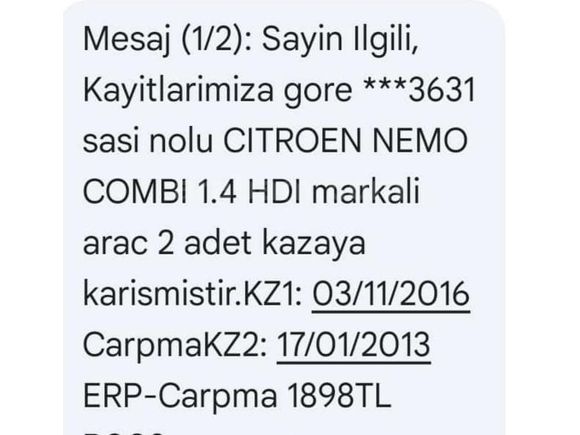 İlk Sahibinden Citroen Nemo Combi 1.4 HDi SX Plus 2012 Model  67550 km Gri (Gümüş)