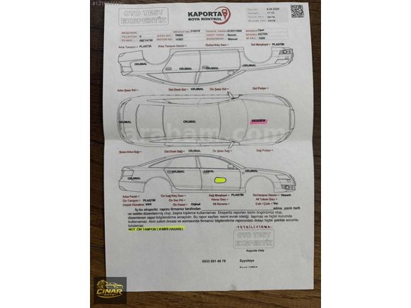 ÇINAR AUTO'DAN BOYASIZ HATASIZ TEK DEGİŞEN ORJINAL DÜŞÜK KM