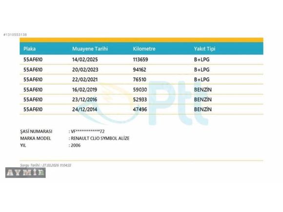 ORJİNAL - 123.000 KM'DE - 1.4 ALİZE -