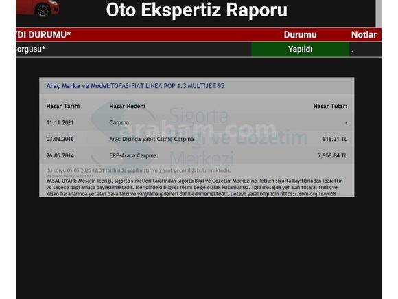 Memurdan Fiat Linea 1.3 Multijet Pop 2013 Model