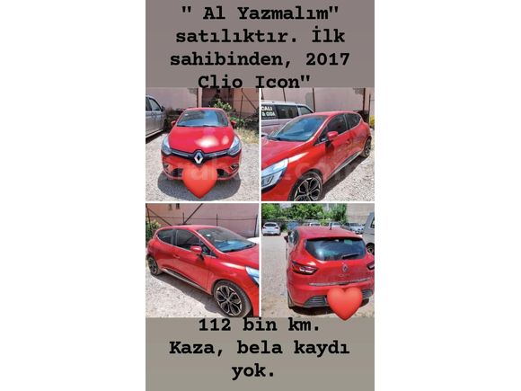 Sahibinden Renault Clio 1.2 Icon 2017 Model