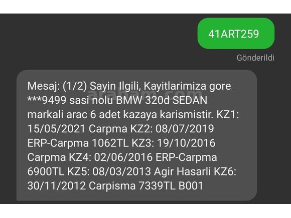 Sahibinden BMW 3 Serisi 320d Standart 2010 Model  423.000 km Siyah