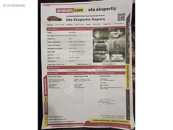 2013 MODEL/250 BİN KM/FULL BAKIMLI/4 CAM OTM/HIZSABİT/EXPERTİZLİ