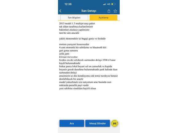 Sahibinden Fiat Linea 1.3 Multijet Easy 2013 Model 