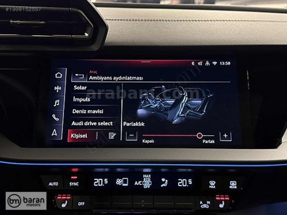 BARAN MOTORS 2025 AUDİ A3 ADVANCED CAM TAVAN ISITMA BOYASIZ