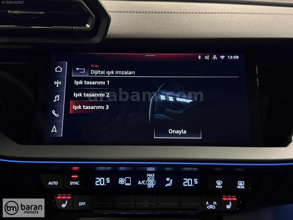BARAN MOTORS 2025 AUDİ A3 ADVANCED CAM TAVAN ISITMA BOYASIZ