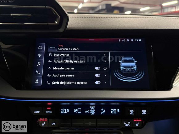 BARAN MOTORS 2025 AUDİ A3 ADVANCED CAM TAVAN ISITMA BOYASIZ
