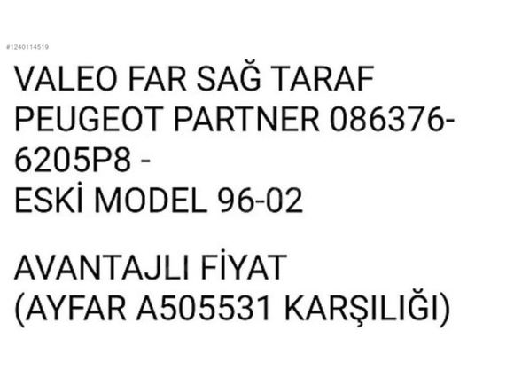 FAR PARTNER SAĞ VALEO