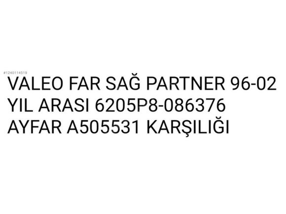 FAR PARTNER SAĞ VALEO