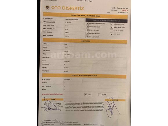 Sahibinden Opel Astra 1.4 T Active 2015 Model Kocaeli