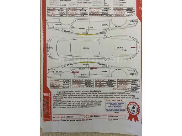Sahibinden Renault Fluence 1.5 dCi Icon 2015 Model Mersin