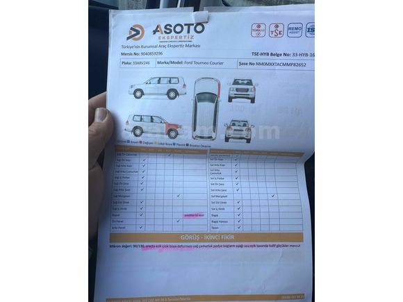 Sahibinden Ford Tourneo Courier 1.5 TDCi Titanium 2021 Model Mersin 96.200 km Beyaz