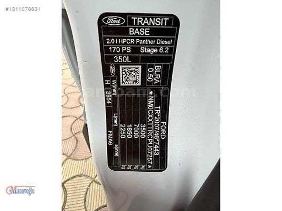 2023 FORD TRANSİT 350 L ÇİFTKABİN 55 BİN KM HATASIZ BOYASIZ %20
