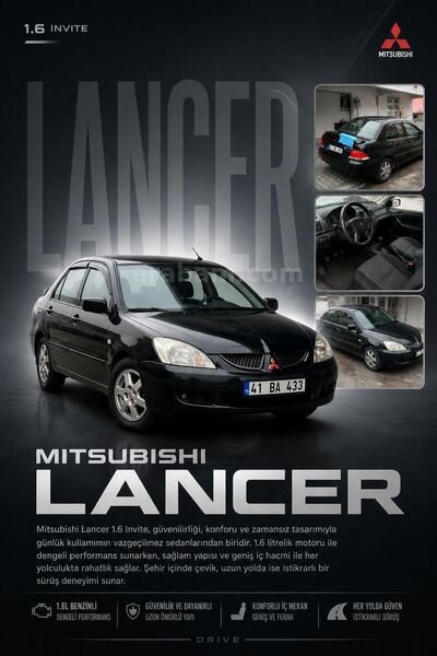 Sahibinden Mitsubishi Lancer 1.6 Invite 2006 Model 329.000 km Siyah