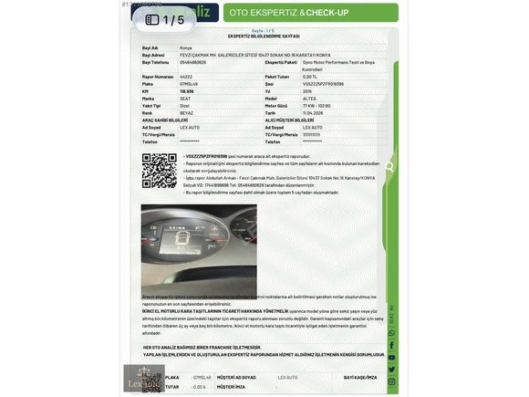 "LexAUTO" SEAT ALTEA XL İ-TECH 2015 HATASIZ BOYASIZ 118.000 KM