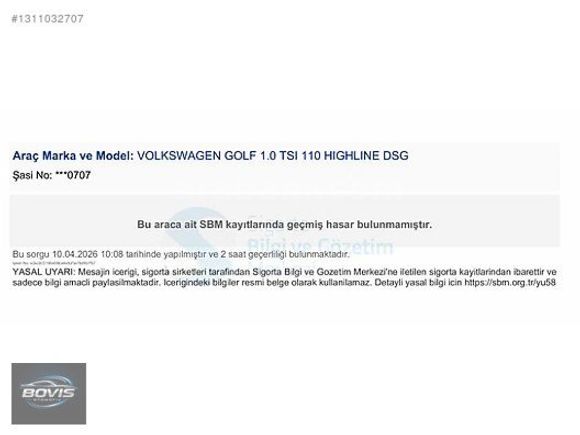 2018 MODEL HATASIZ BOYASIZ VOLKSWAGEN GOLF HIGHLINE