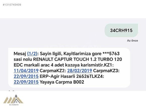Mİ OTOMOTİVDEN DÜŞÜK KM CAPTUR