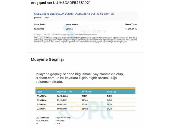 2016 LAURETTE 100 BİN KM