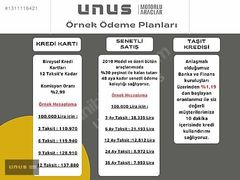 UNUS|FAİZSİZ 12 AY-BOYASIZ YENİ KASA CAM TVN %30PŞN 48AY-69000KM