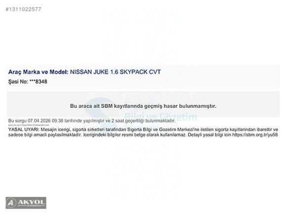Galeriden Nissan Juke 1.6 Skypack 2017 Model Düzce 128.500 km