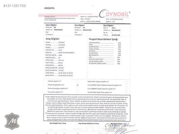 MURAT OTOMOTİV'DEN 2015 ACCENT BLUE 1.4 D-CVVT **HATASIZ_BOYASIZ