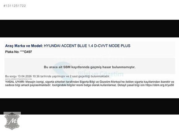 MURAT OTOMOTİV'DEN 2015 ACCENT BLUE 1.4 D-CVVT **HATASIZ_BOYASIZ
