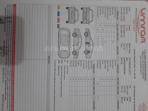 Sahibinden Değişensiz Volkswagen Jetta 1.6 TDi Comfortline