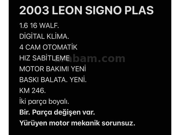 Sahibinden Seat Leon 1.6 Signo 2003 Model 