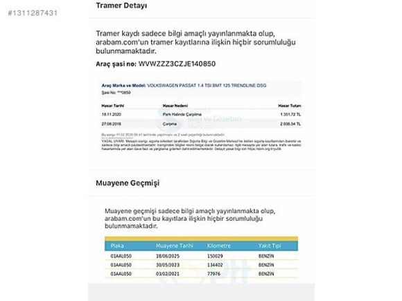 BOYASIZ PASSAT 1.4 TSI BLUMOTION