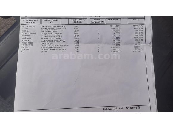 Toyota Corolla 1.4 VVT-İ 2005 Model Ankara