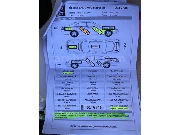 Sahibinden Opel Astra 1.6 2000 Model 