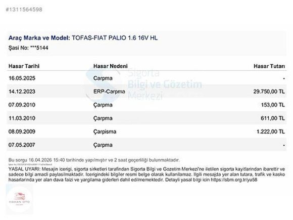2003 FİAT PALİO 1.6 SPORTİNG