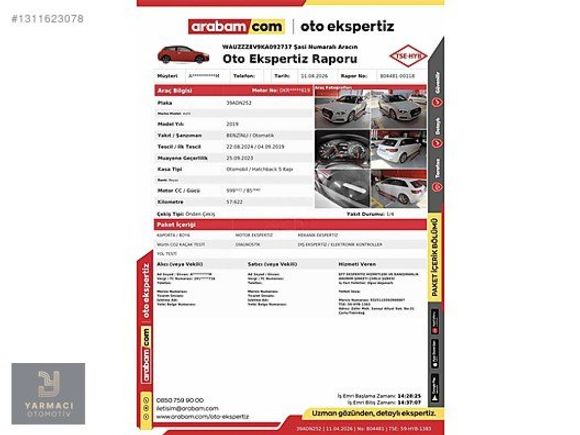 YARMACI OTOMOTİV'DEN 2019 AUDİ A3 30TFSI DYNAMİC HATASIZ BOYASIZ