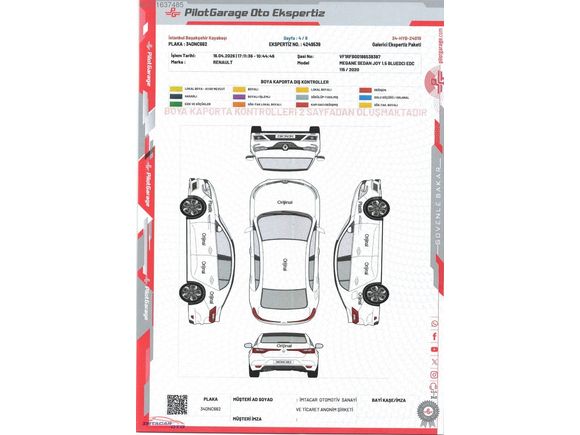 Boyasiz 2020 Megane 1.5 DCI 123 BİNDE OTOMATİK TEMİZ FUL BAKİMLİ