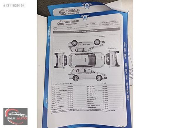 2015 GOLF 7 DEĞİŞENSİZ PARÇA BOYALI 165 BİN KM'DE OTOMATİK