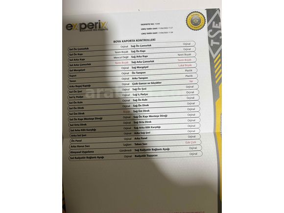 ÇOK ACİL HASARSIZ DEĞİŞENSİZ CUSTOM