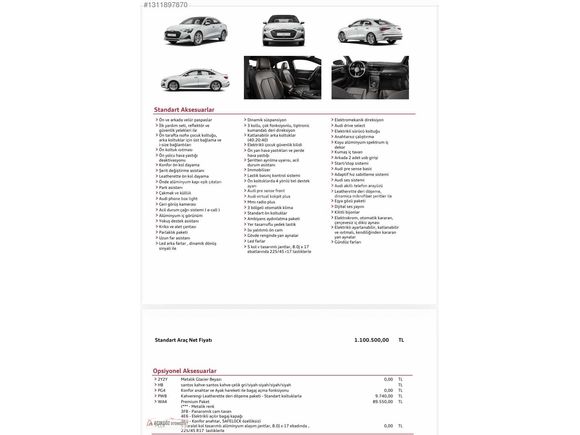 2024 AUDİA3 3.5 TFSİ MAKYAJLI ORJİNAL HATASIZ