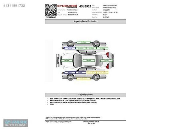 İZ-PARK AUTO 2011 HYUNDAİ GETZ 47 KM İLK SAHİP ORJİNAL EMSALSİZ!