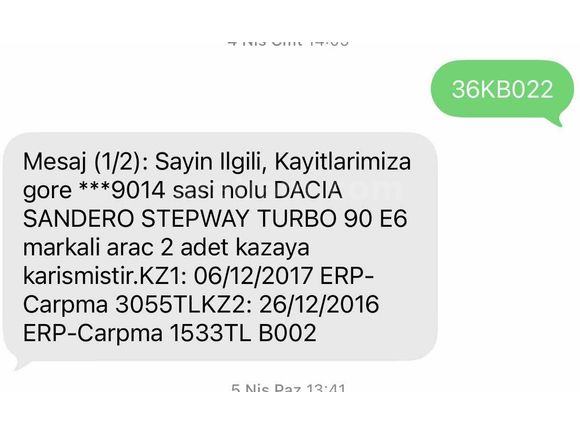 Galeriden Dacia Sandero 1.5 dCi Stepway 2016 Model Kars