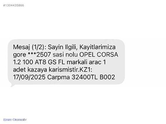 ''HATASIZ'' 2025 MODEL OPEL CORSA 1.2 T GS CAM TAVAN