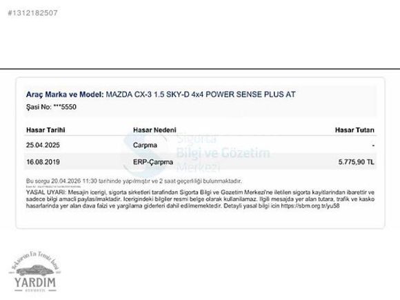 Galeriden Mazda CX-3 1.5 SKY-D Power Sense Plus 2017 Model Adana