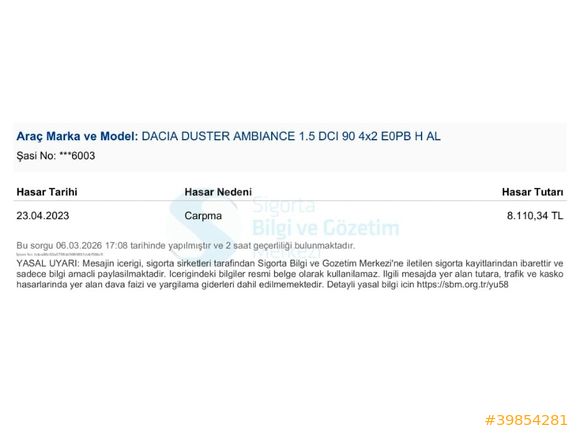 KREDİ KARTINA 12 TAKSİT&SENETLİ SATIŞ 2016 DUSTER 1.5 DCI